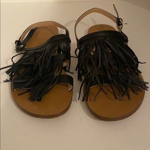 JCrew Navy Fringe Sandal size 10